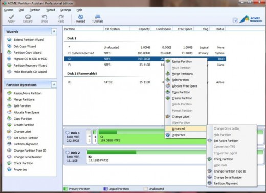 AOMEI's partition assistant comes standard and pro versions