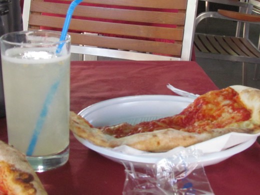 We ate Italian styled pizza and had a frosty like beverage before returning to our bus at the end of our tour in Naples, Italy.
