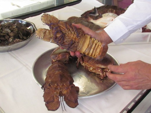 Fresh lobsters were delivered to Caprasecca Ristorante in preparation for dinner.