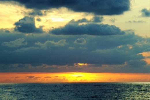 A weather front emerging with the sunrise