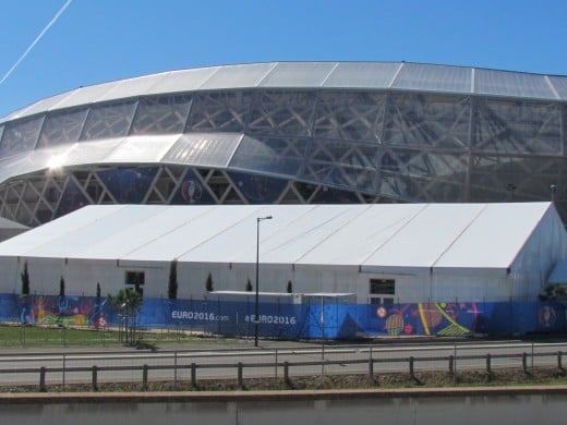 The soccer stadium near Cannes, France.