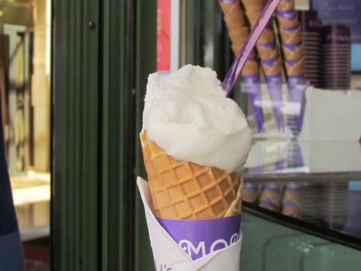 We had this delicious sherbet on a cone. It was so good. 