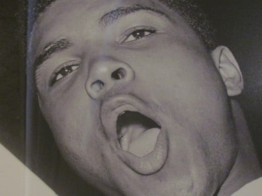 A photo of Muhammad Ali, which was displayed in one of the lounges