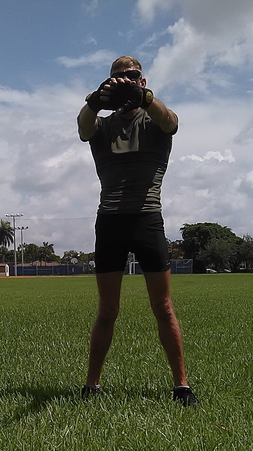 Upper body stretching was emphasized following Tuesday's workout, which focused on upper body development.