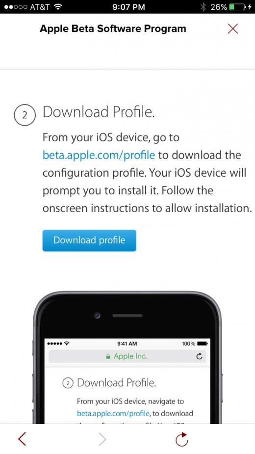 Tap "Download Profile" to download the iOS Public Beta Profile to your iPhone.