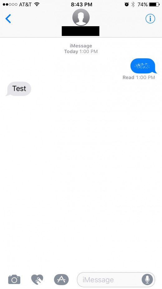 Tap the dots to view the message for roughly five seconds before the message reverts back to dots.
