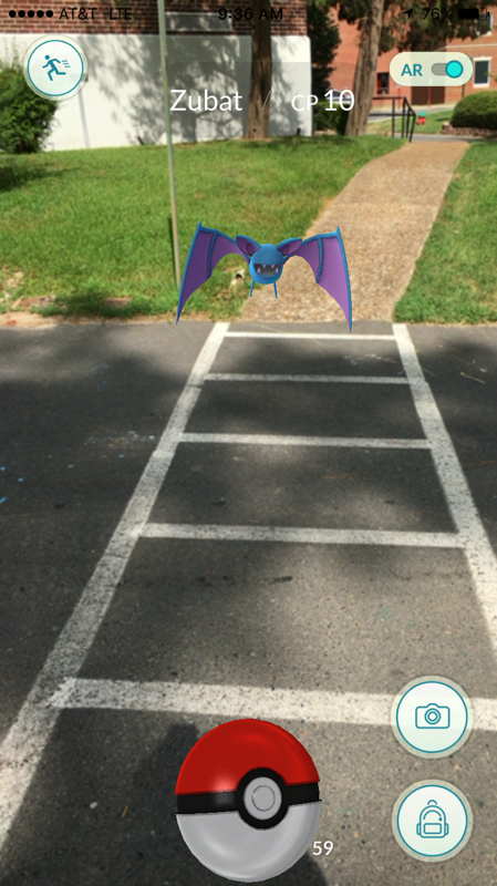 A Zubat in a Crosswalk at Henderson State University in Arkadelphia, Ark.