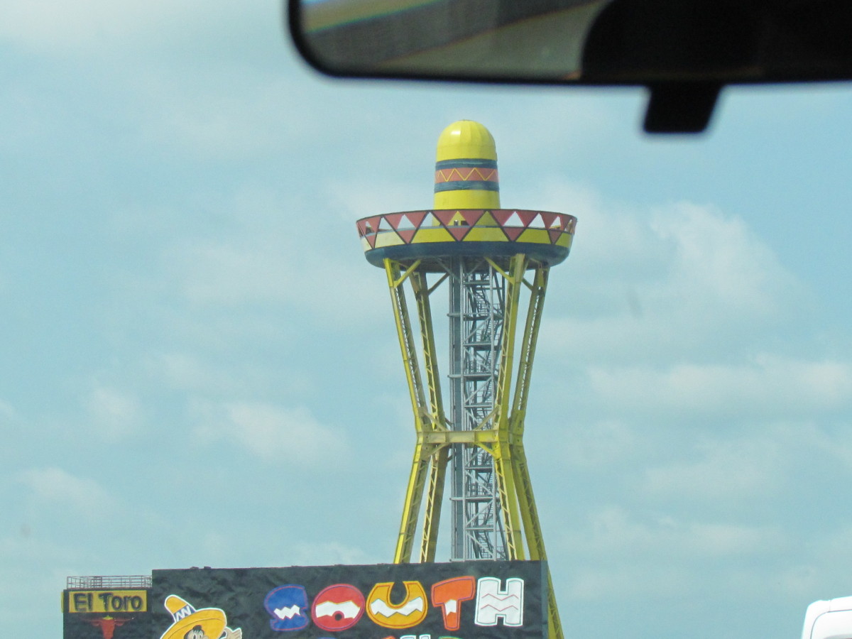 South of the Border's tall hat that welcomes you upon your arrival in Dillon, SC.