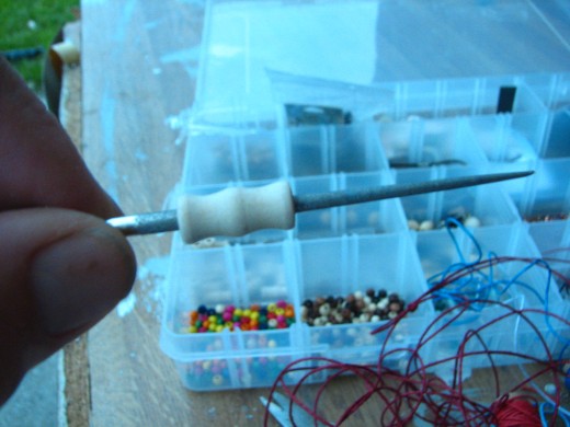 use the bead reamer to clear the holes so the beads are easier to thread
