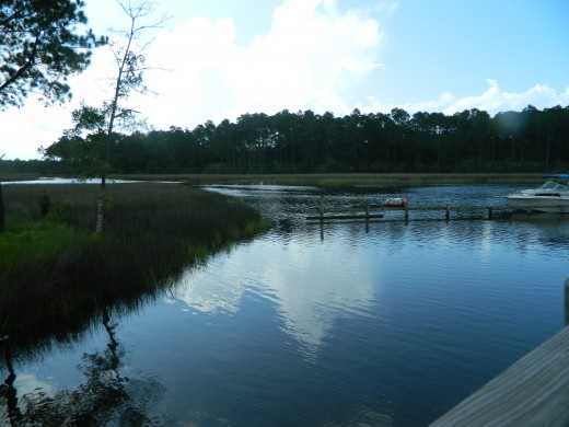 Looking over the water by our slot