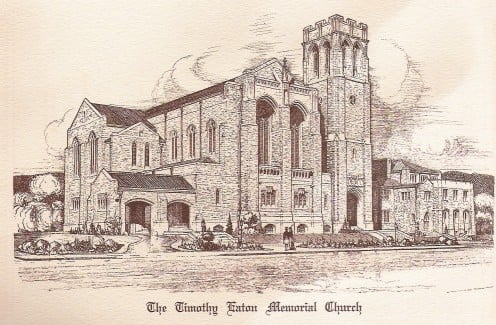 Sketch of Timothy Eaton Memorial Church, Toronto, Ontario, Canada, December 1914