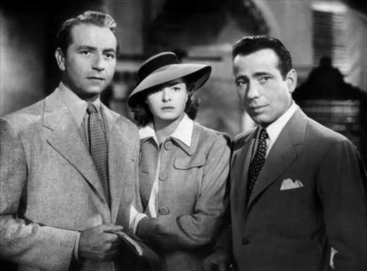 Victor Laszlo, Ilsa Lund & Rick Blaine in Casablanca
