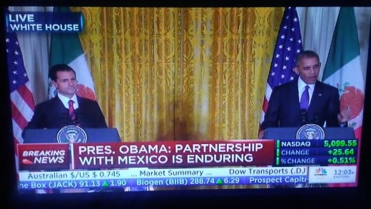 President Obama and President Nieto of Mexico hold press conference on Surrendering National Sovereignty.