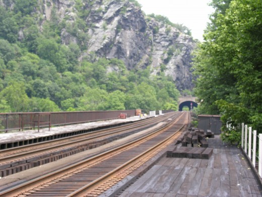 The view from the train station at Harpers Ferry.