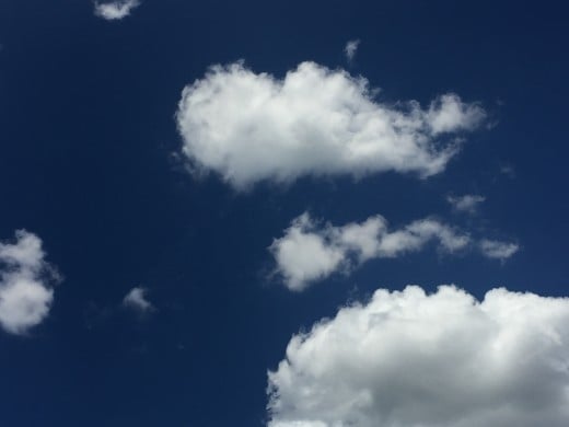 When we are at peace we can enjoy all of the beauty in life. We can stop and look up at the beautiful vibrant blue sky and clouds on a sunny day.