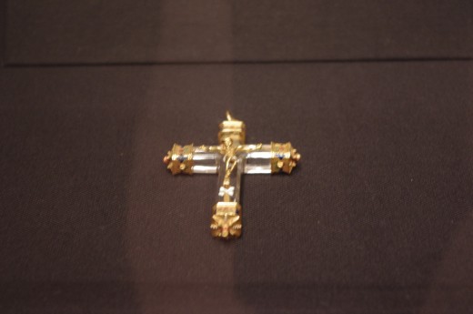 . "Crucifix with Strawberries and Pansies" (16th Century). Made of gold, rock crystal, and enamel. Good for warding off evil spirits and freaking out possessed supervisors. 