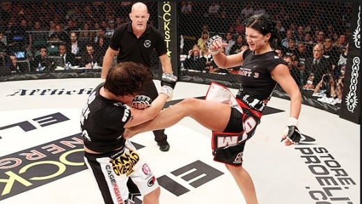 Gina's powerful kicks in action