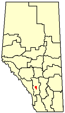 Map location of Calgary, Alberta