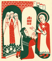 St Nicholas Giving Dowry Gold  Artist: Elisabeth Jvanovsky 
