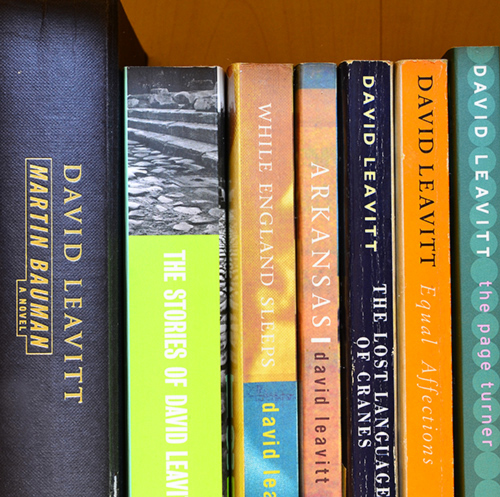 Selection of David Leavitt Books on my bookshelf.