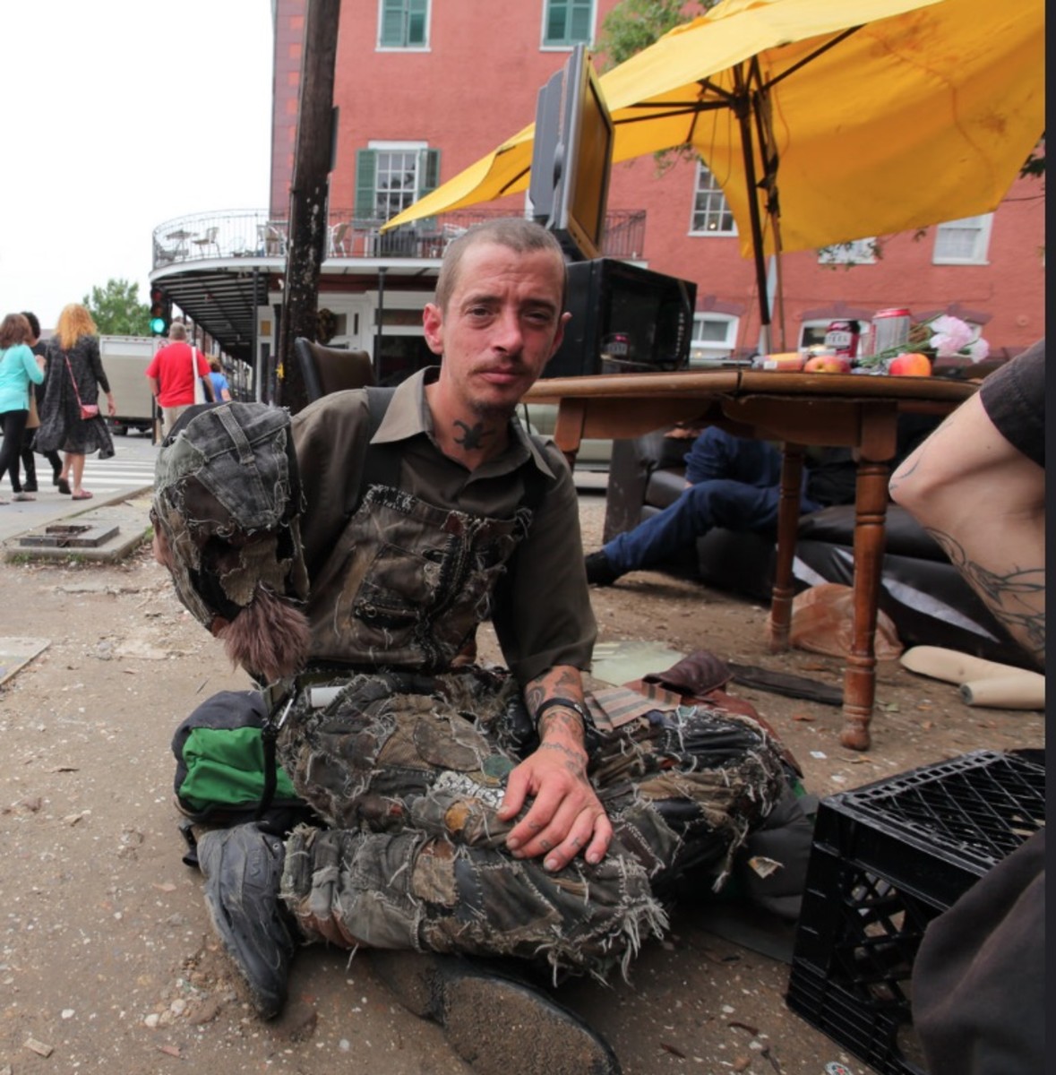 Homeless veteran in New Orleans, May 2016