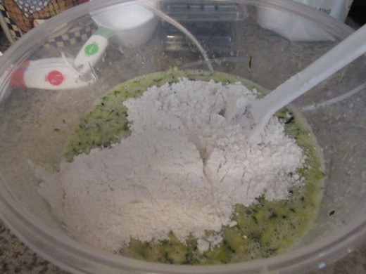 Mixing in the dry ingredients