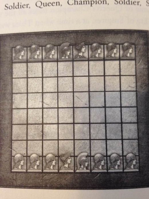Gameboard included with rules for the game Queen's Champion