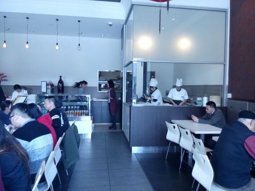 A view of the open kitchen.