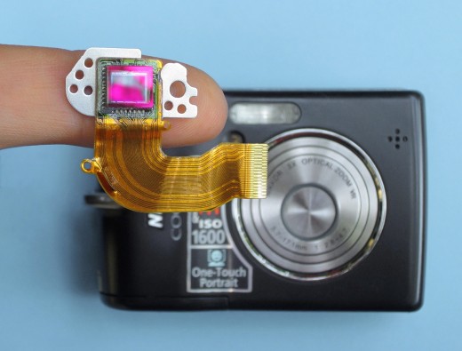 Cameras with small sensors apply a crop factor to the mounted lenses. 
