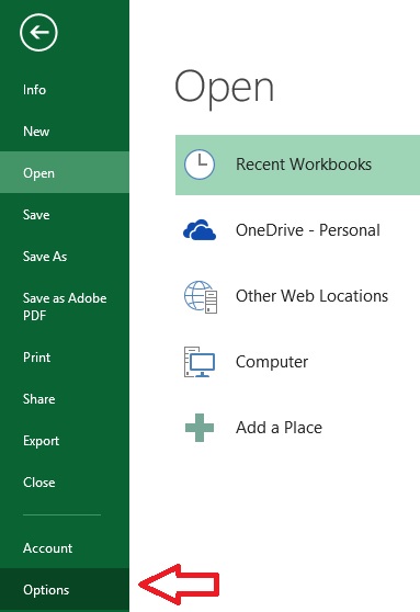 Select File - Options