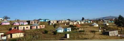 Beautiful properties of the poor - an area in KwaZulu-Natal, South Africa, occupied by Zulu-people who take pride in their environment in spite of poverty