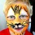 A hand painted tiger mask. A hand painted tiger mask.