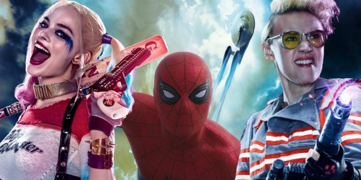 Suicide Squad, Captain America:Civil War, and Ghostbusters, respectively