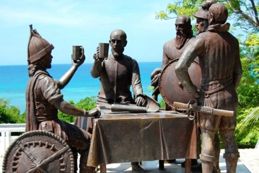 This is a photo of the Sandugo Monument. A very Historical spot in Bohol