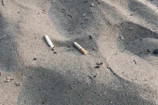 Cigarette butts are commonly found in beaches around the world.