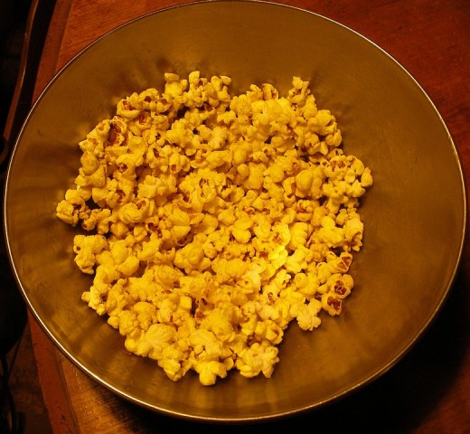 Turmeric colored popcorn