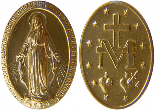 Miraculous Medal (or Medal of the Immaculate Conception) comes in gold or silver
