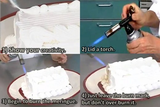 Burn the meringue.