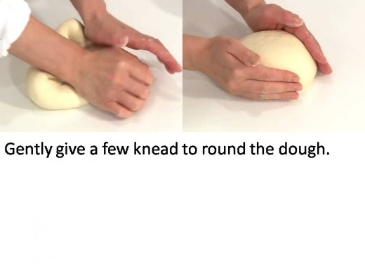 Take a few knead to round the dough.