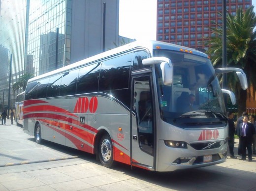 A typical bus for driving long distance in Mexico and Central America. 