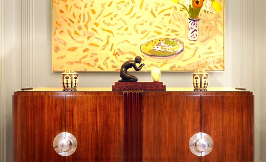 French Art Deco Console in the Foyer of A Condominium Project