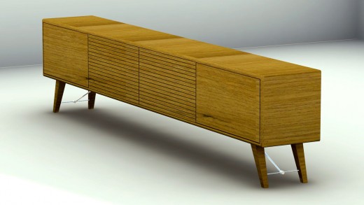 Teak Mid-Century Modern Scandinavian Style Sideboard