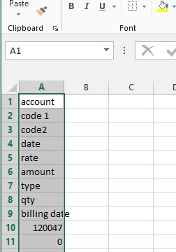 It deposits all the data in the first column