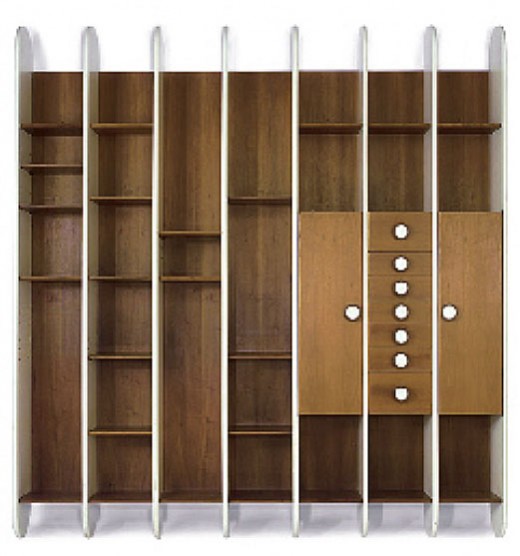Ettoree Sottsass designed this wall-hung bookcase for a specific project in 1965