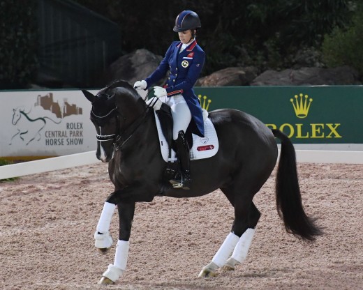 Three-time Olympic gold medalist and British rider Charlotte Dujardin riding Valegro.