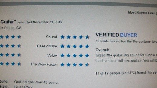 Customer ratings on the Baby Taylor. I like that I have found ratings from a 40 year guitar player.