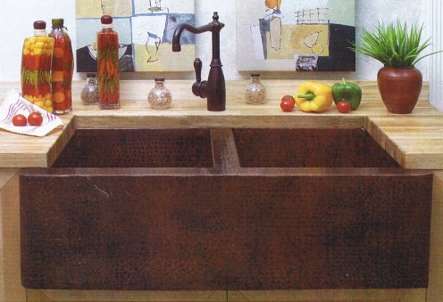 Copper kitchen sink