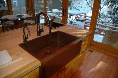 Copper apron sink