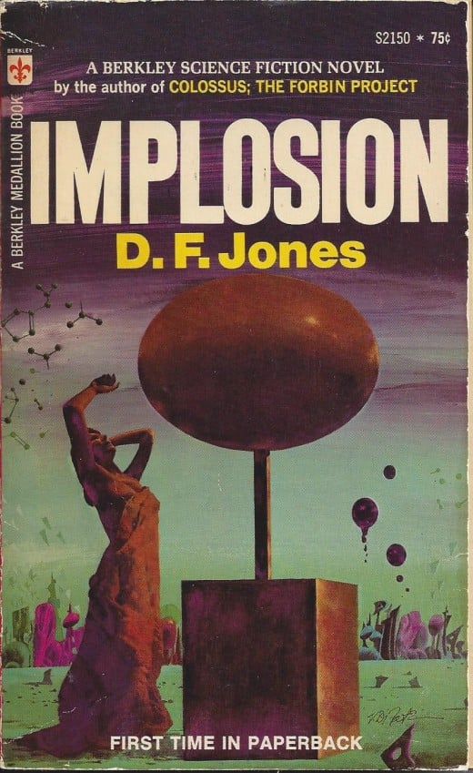 One of the paperback covers for "Implosion" by D. F. Jones. 