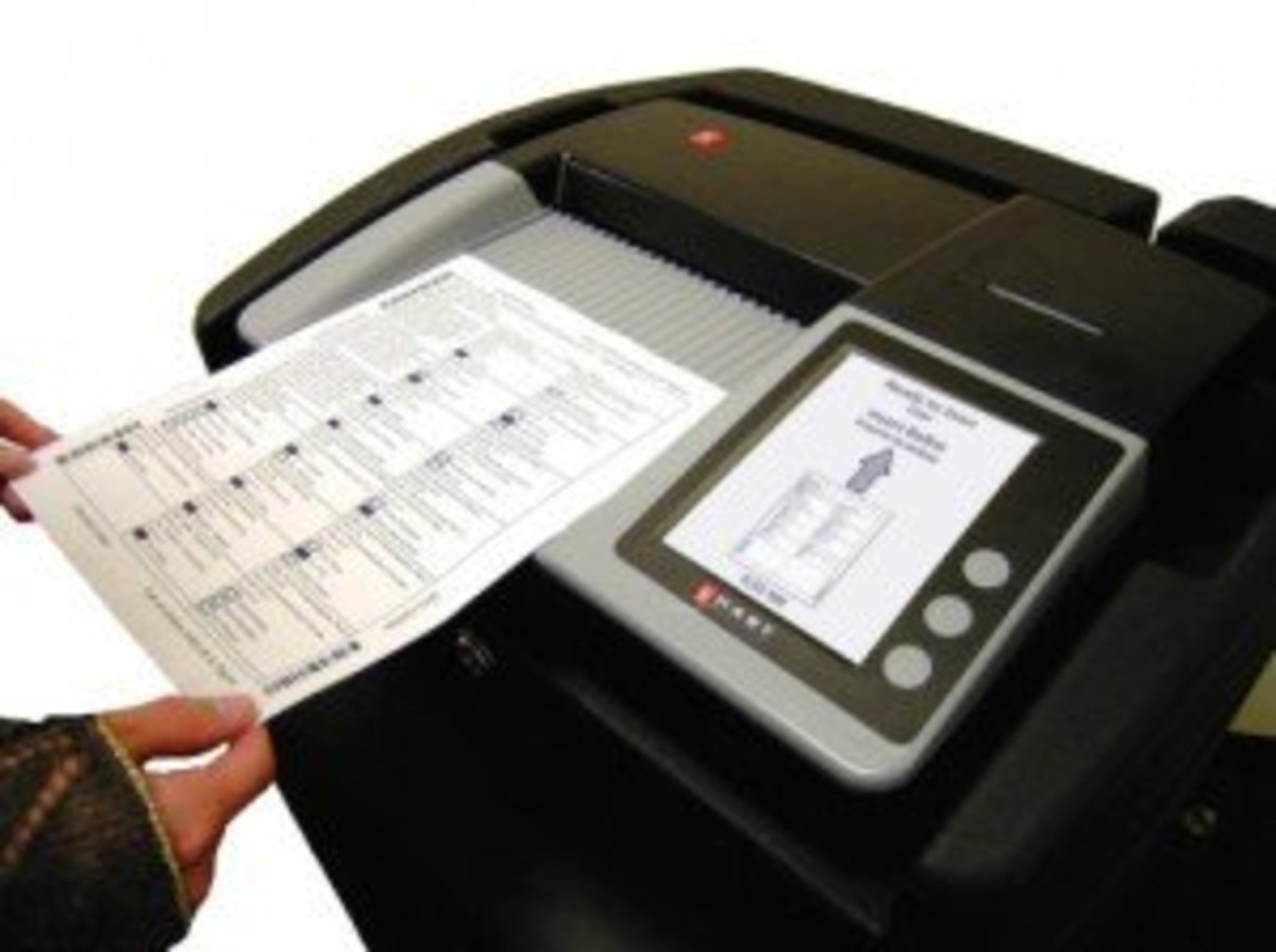 Typical paper ballot vote-scanning machine. 